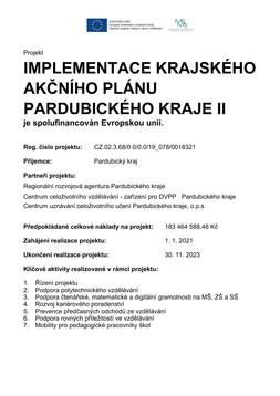 Implementace Krajského akčního plánu Pardubického kraje II.